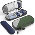Insulin Travel Case Diabetic with 2 Reusable Ice Packs for Insulin Pen and Other Diabetic Supplies, Insulin Cooler Travel Case for The Daily Life and Trip, Green with Gray