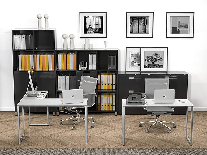 SHW Mission 48 x 48 Inches L-Shape Home Office Computer Desk, White