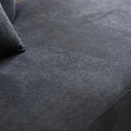 Container Furniture Direct 132" Curved Sofa with Throw Pillows, 6 Seater Luxury Velvet Couch with Half Moon Design and High-Density Foam, Ideal for Modern Living Room, Office & Apartment, Black