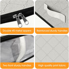 StorageRight Under Bed Storage Bins, 6-Pack 40L Foldable Fabric Storage Bags with Transparent Window, Breathable Organizer for Clothes/Blanket/Comforter/Quilt, White