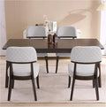 Modern Wood Dining Chairs Set of 4, Velvet Upholstered Kitchen Chairs with Open Curved Backrest & Black Hardwood Legs for Vanity, Living Room, 350 LBS Capacity, Grey