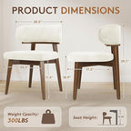 Dining Chairs Set of 2, Modern Upholstered Dining Chairs, Wooden Kitchen Chairs for Dining Room with Ergonomic Curved Backrest