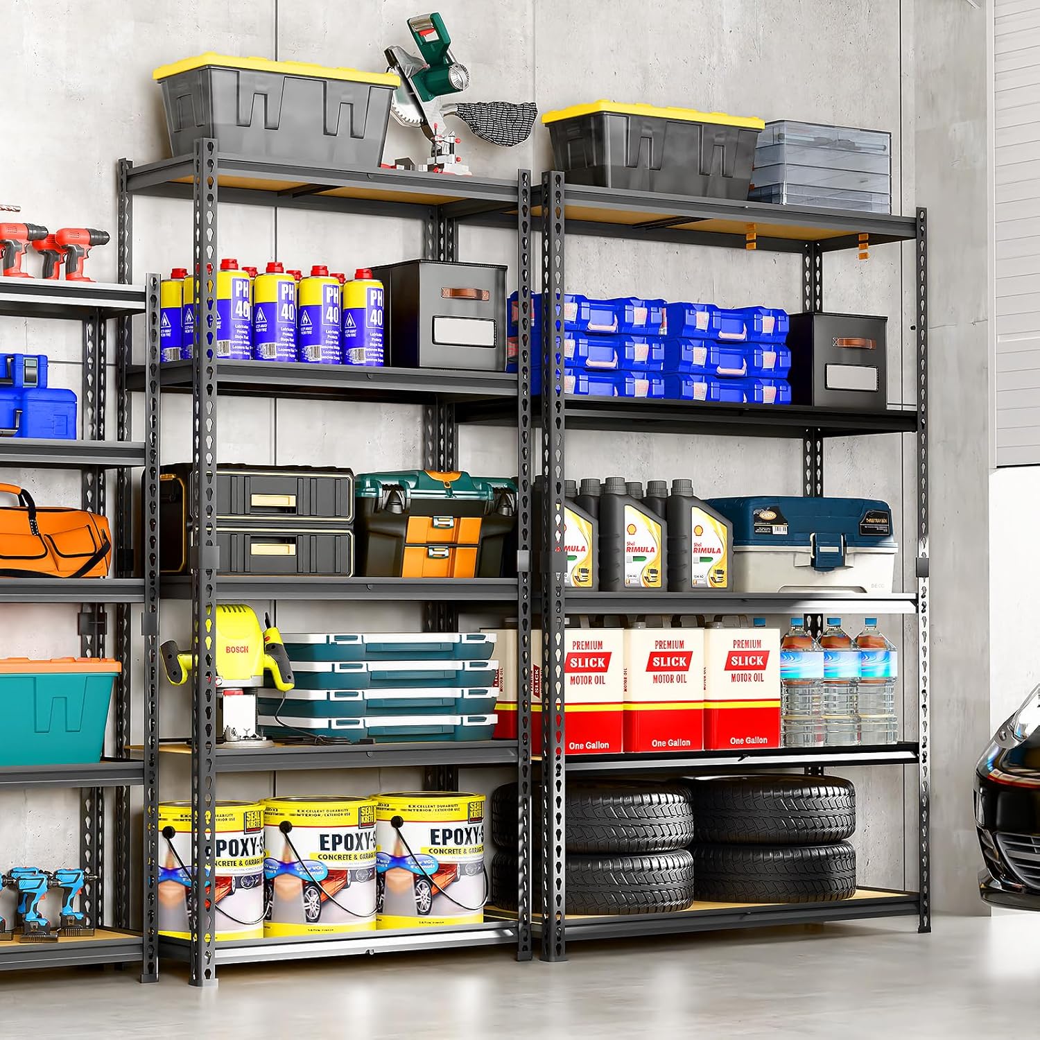 LEVELEVE 5-Tier Heavy Duty Storage Shelving Unit, 2020 lbs Capacity, Adjustable Metal Utility Shelf, 30" L x 12" W x 60" H for Garage, Kitchen, Pantry, Basement, Bathroom, Laundry,3 Pack