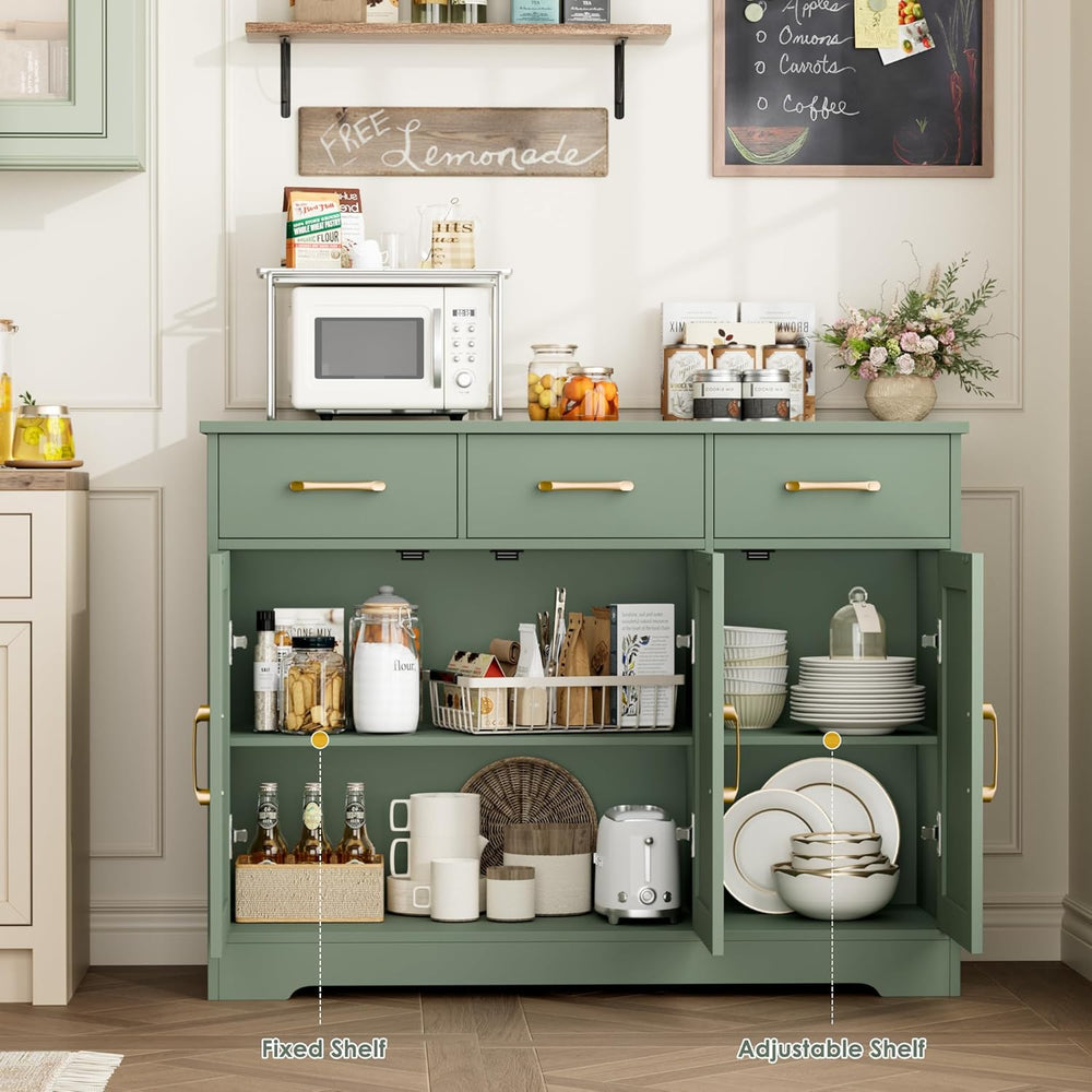 HOSTACK Modern Farmhouse Buffet Sideboard Cabinet, Barn Doors Storage Cabinet...