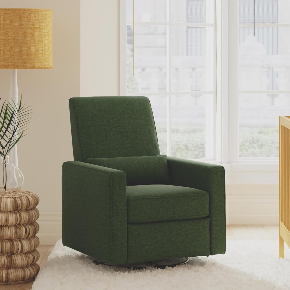 Davinci Piper Upholstered Recliner and Swivel Glider in Pine Green, Greenguar...