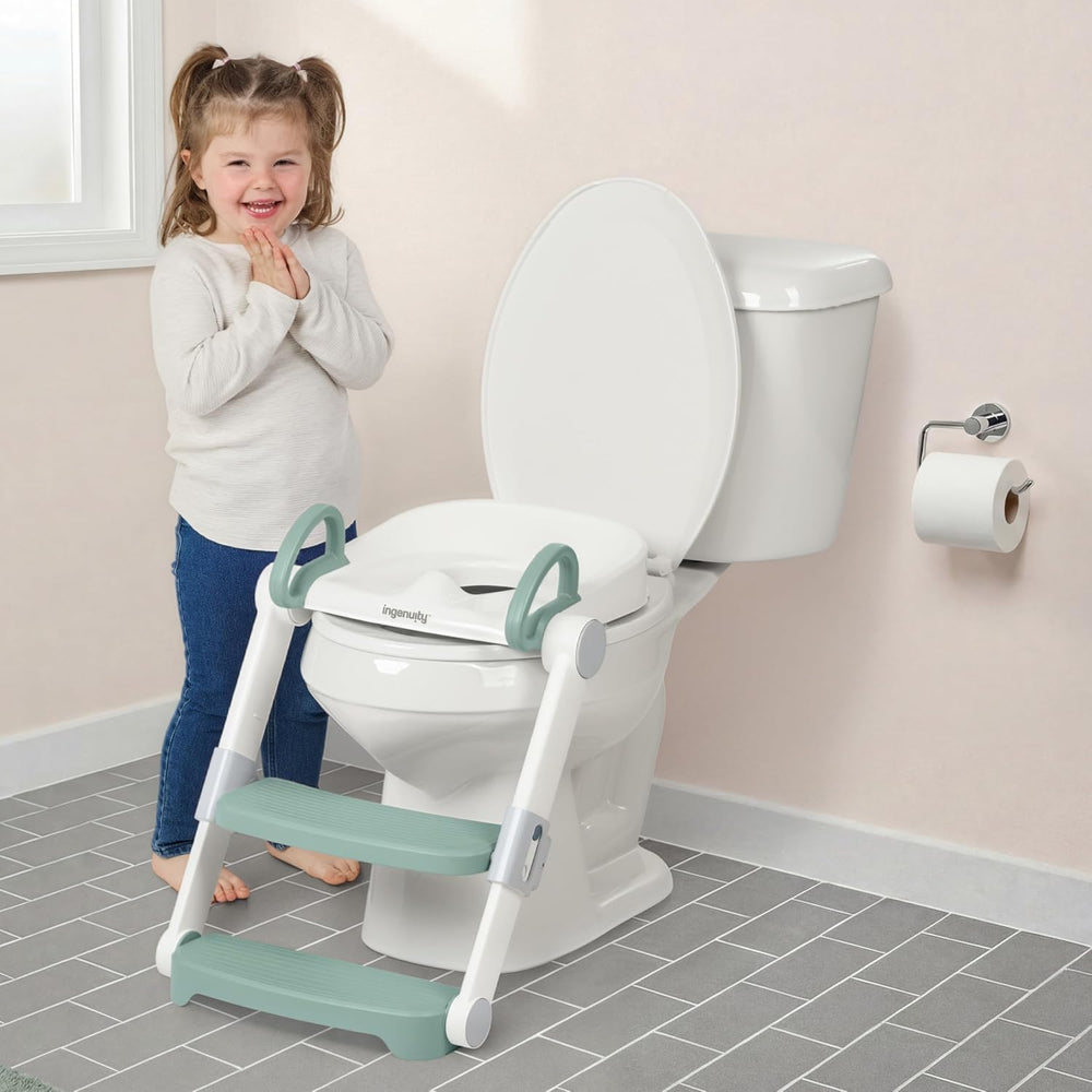 Ingenuity Foldaway Ladder Potty, Adjustable Step Stool Toilet Trainer Seat, F...