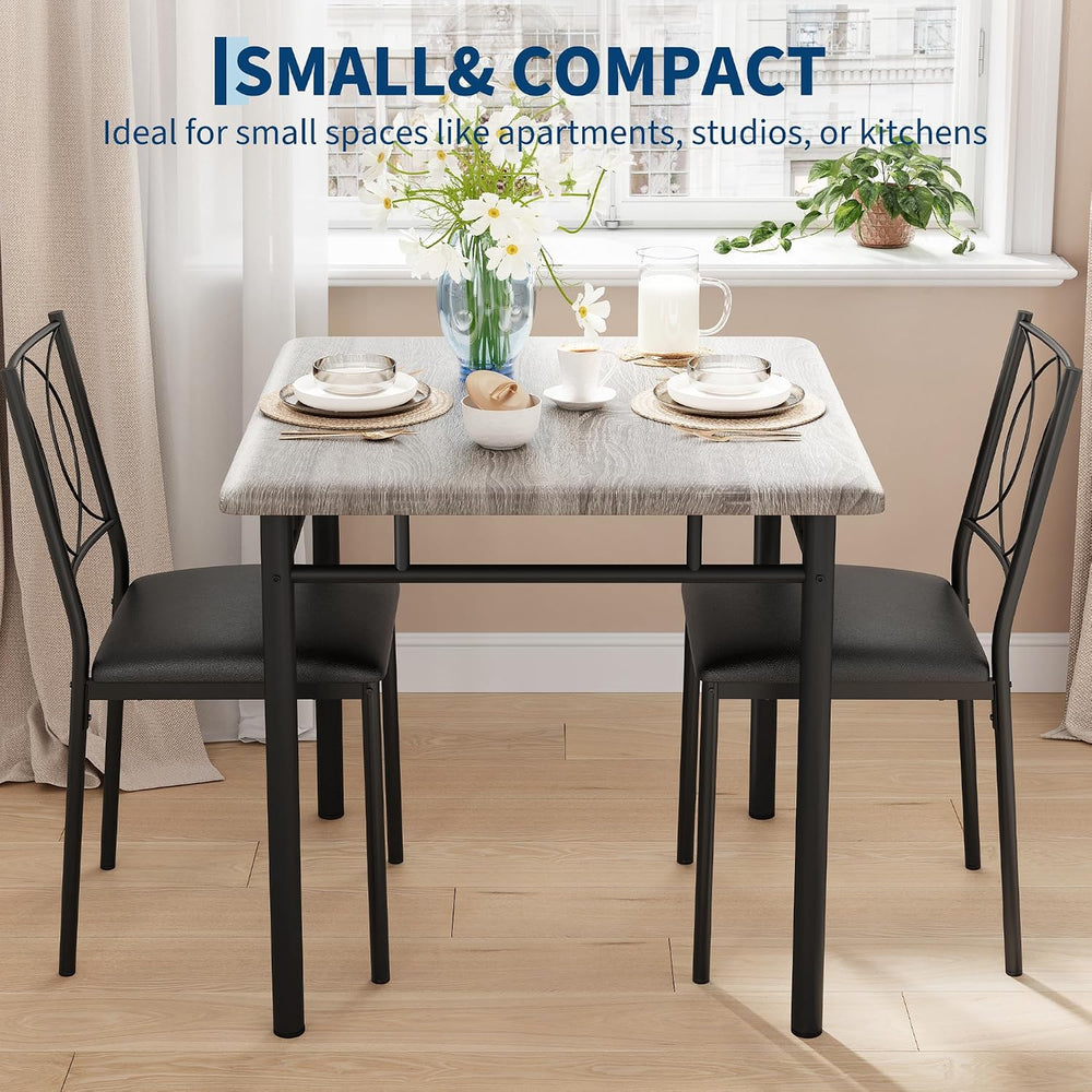 Garvee Dining Table Set for 2, Small Kitchen Table with Upholstered Chairs | ...