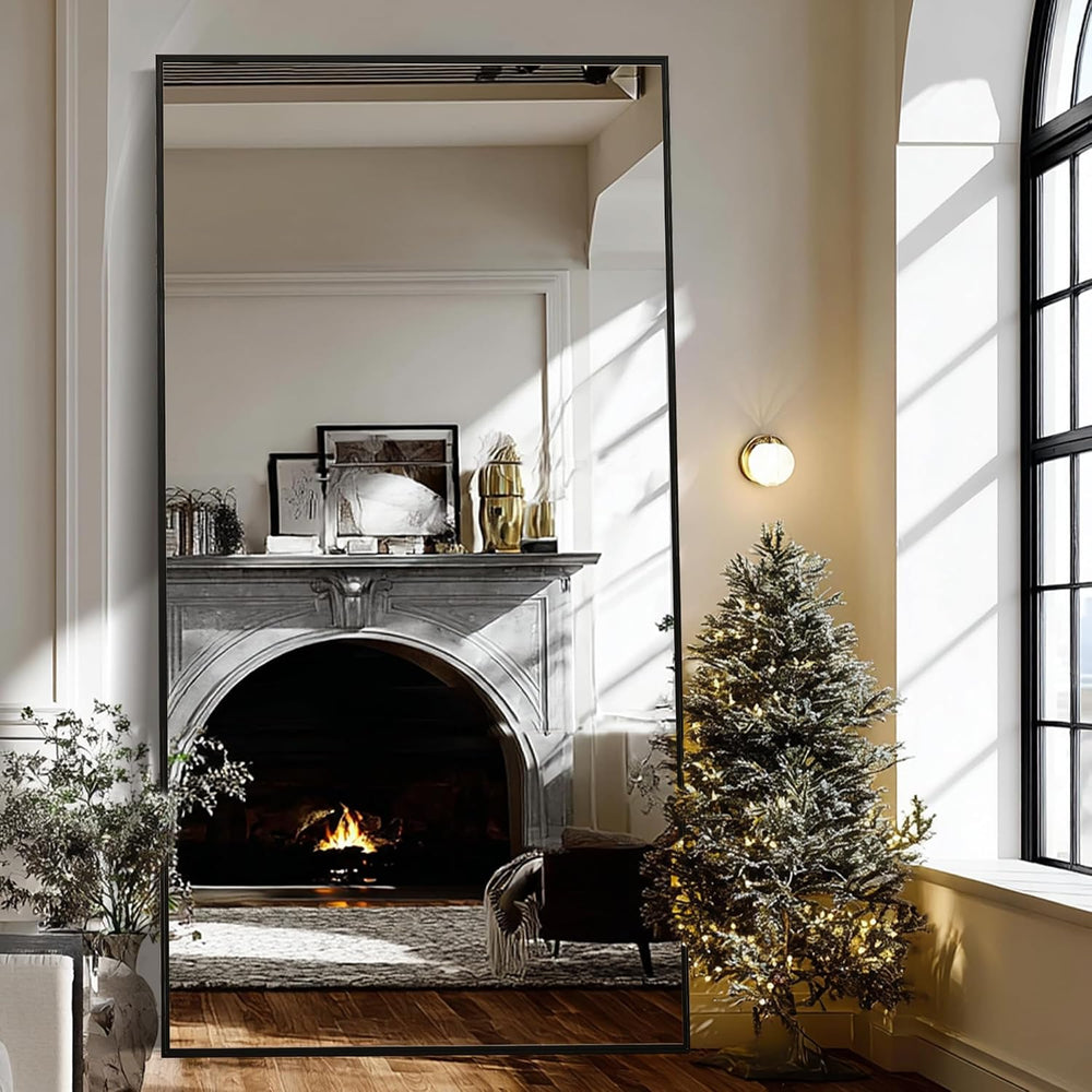 Beauty4U 79" x 39" Full Length Mirror with Stand, Black Large Floor...