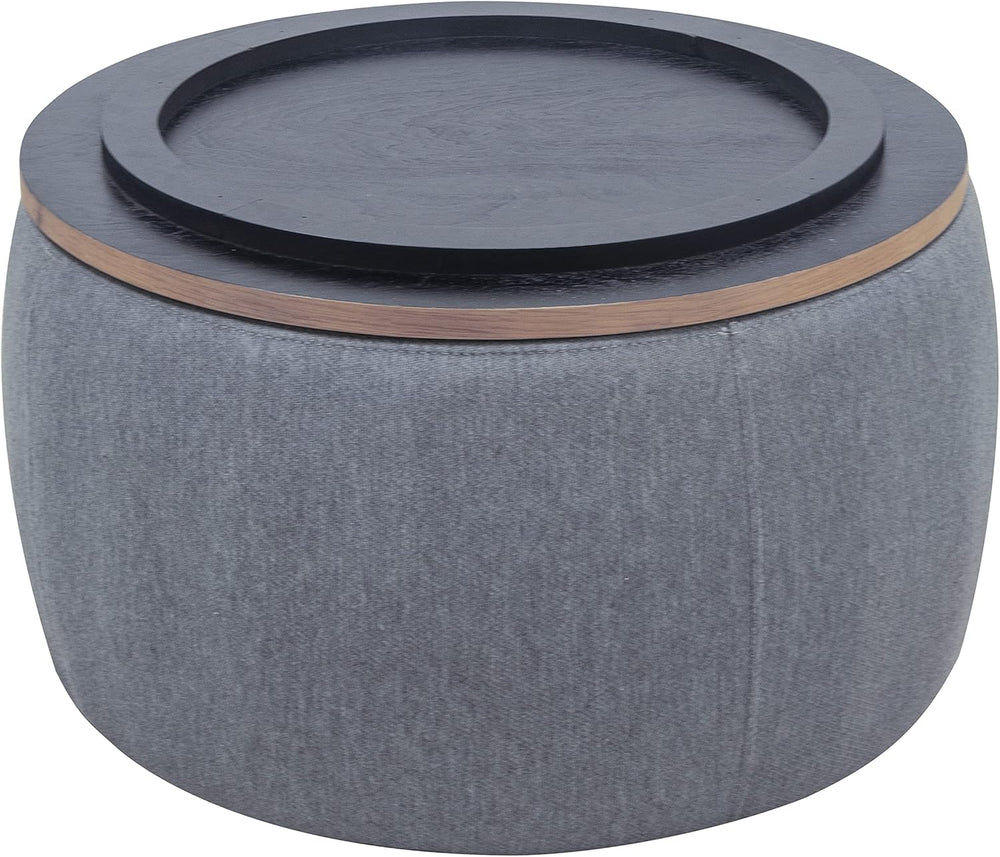 Round Ottoman, Ottoman with Storage, Coffee Table 2 in 1 Function, End Table ...