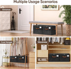 Shoe Organizer for Closet, 1 Pack Shoe Storage Container with Adjustable Dividers, Space Saving Shoe Box Storage Organizer Bin with Clear Lid and 4 Handles, Fits 8-16 Pairs, Pure Black