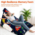 3.8 Ft Dinosaur Bean Bag Chair for Adults with Memory Foam Filling, Bean Bag Chair with Soft Velvet Cover, Bean Bag Sofa Couch for Living Room Bedroom, Birthday Gift for Women Men, XXX-Large