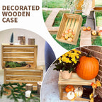 Extra Large 6 Pcs Decorative Wood Crates for Display, Farmhouse Wooden Basket for Storage Container and Decorations, Rustic Nesting Crates Decor Boxes with Handle