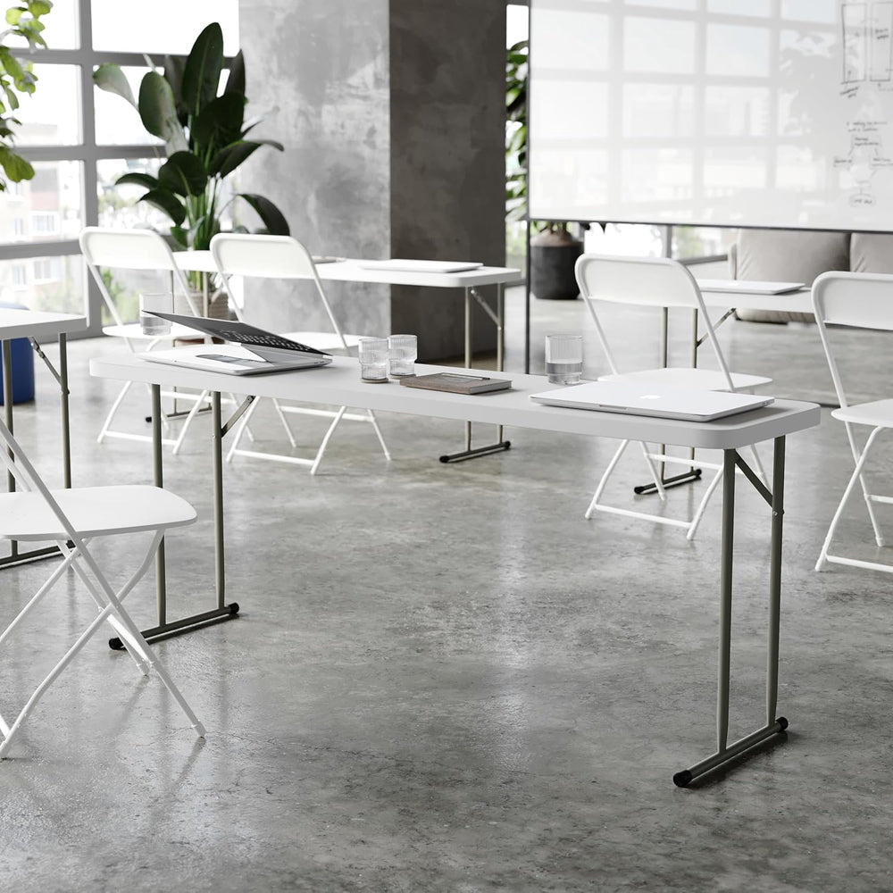 Flash Furniture 6 ft Plastic Folding Training Table, Granite White | Durable ...
