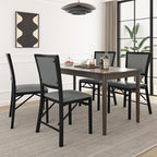 VECELO Folding Chairs Set of 4 with Cushion, Foldable Padded Seats with Heavy Duty Metal Frame for Kitchen/Dining/Living Room, No Assembly & Space Saving Design, Gray & Black