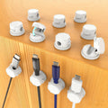 6 Pack Magnetic Cord Clips, 360° Rotatable Adjustable Cable Organizer, Strong Adhesive Wire Holders for Desk, Wall, Car, Nightstand, Home Office & Under Desk Cable Managemen