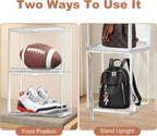 10 Pack X-Large Acrylic Shoe Box Size 14, Clear 14.1'' x 8.9'' x 10.6'' Closet Handbag Organizer Transparent Sneaker Acrylic Display Case for Shoes, Figurines Collection, Multipurpose Storage Bins