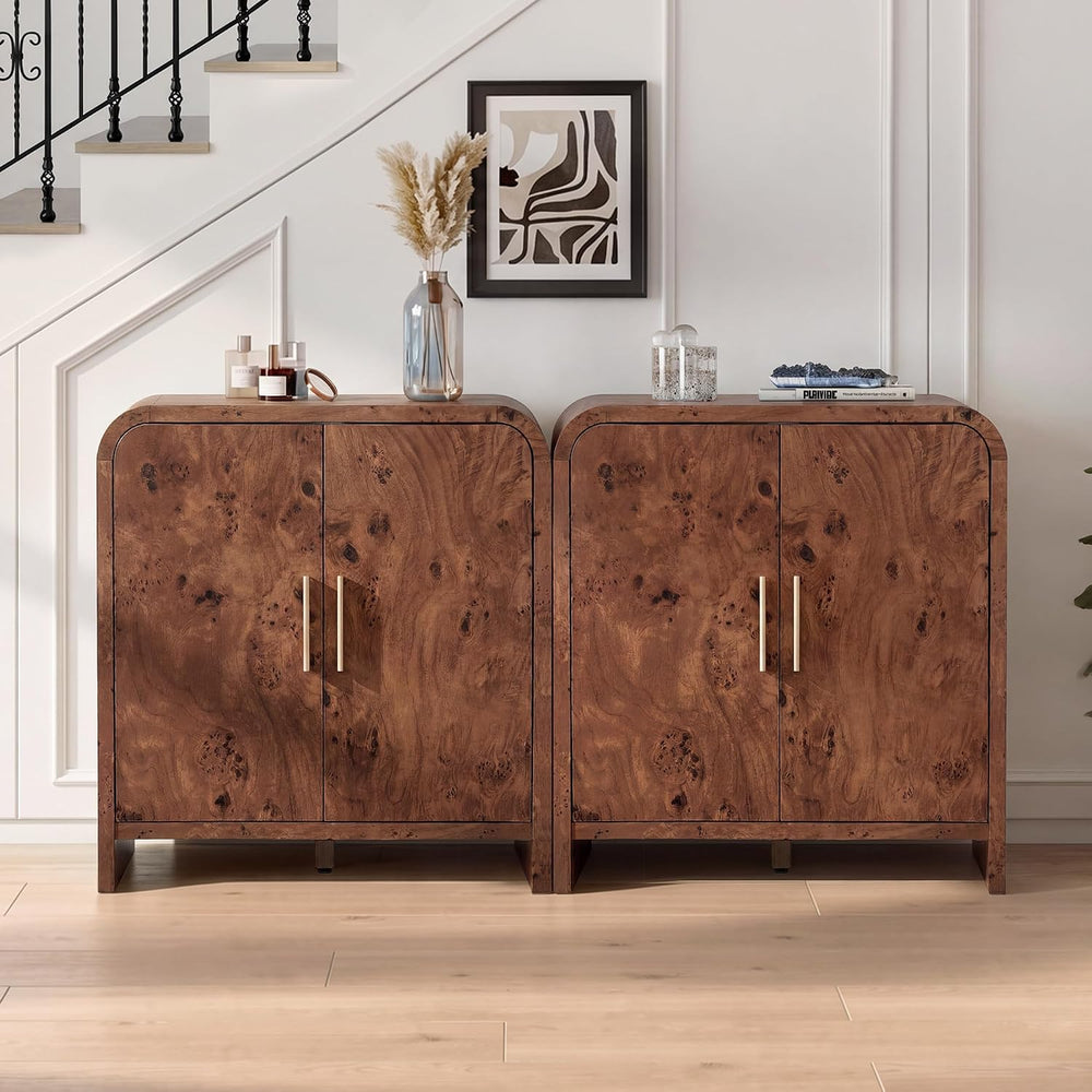 Set of 2 Sideboard Buffet Cabinet, Buffet Cabinet with Storage and 2 Adjustab...
