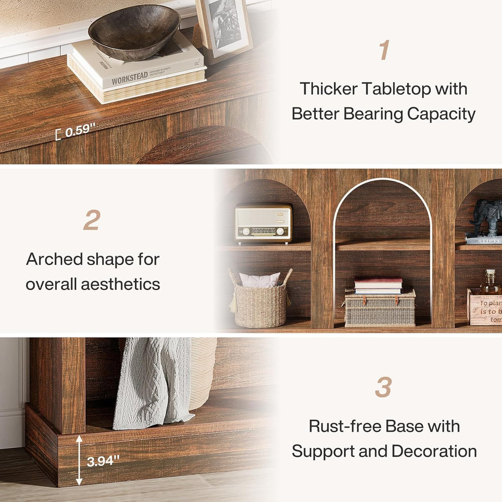 Tribesigns Farmhouse Console Table, 63-Inch Long 3 Tier Entryway Table with S...