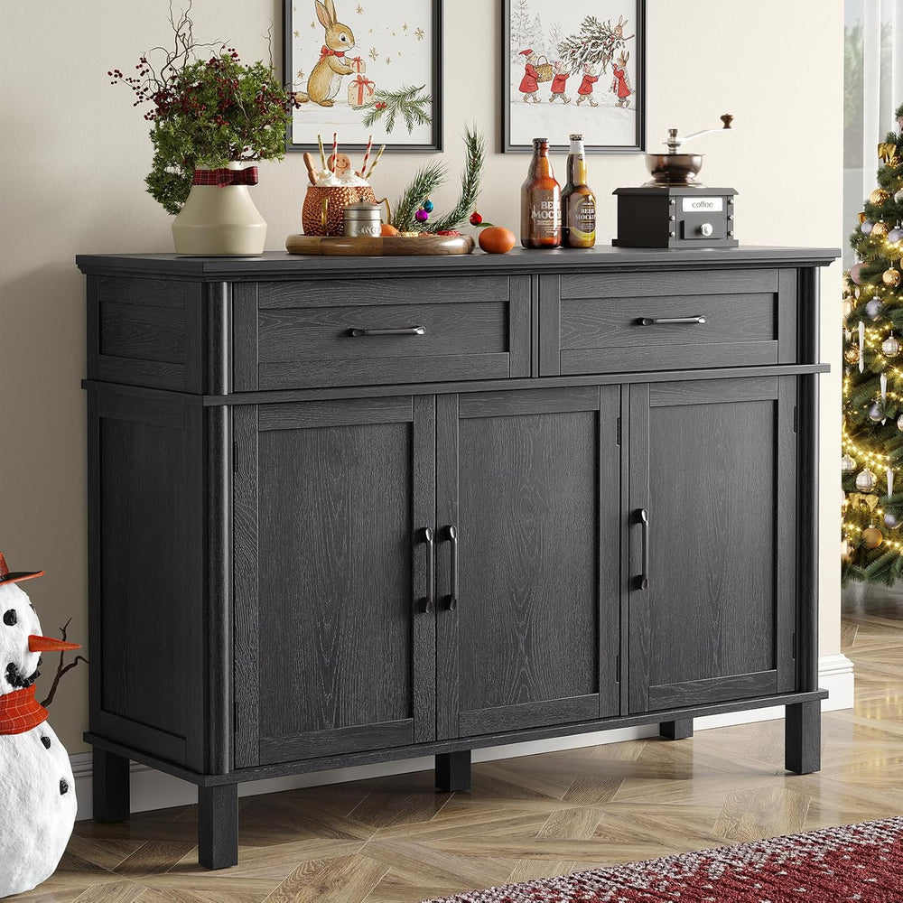 48 Inch Sideboard Buffet Cabinet with Storage, Farmhouse Coffee Bar Cabinet w...