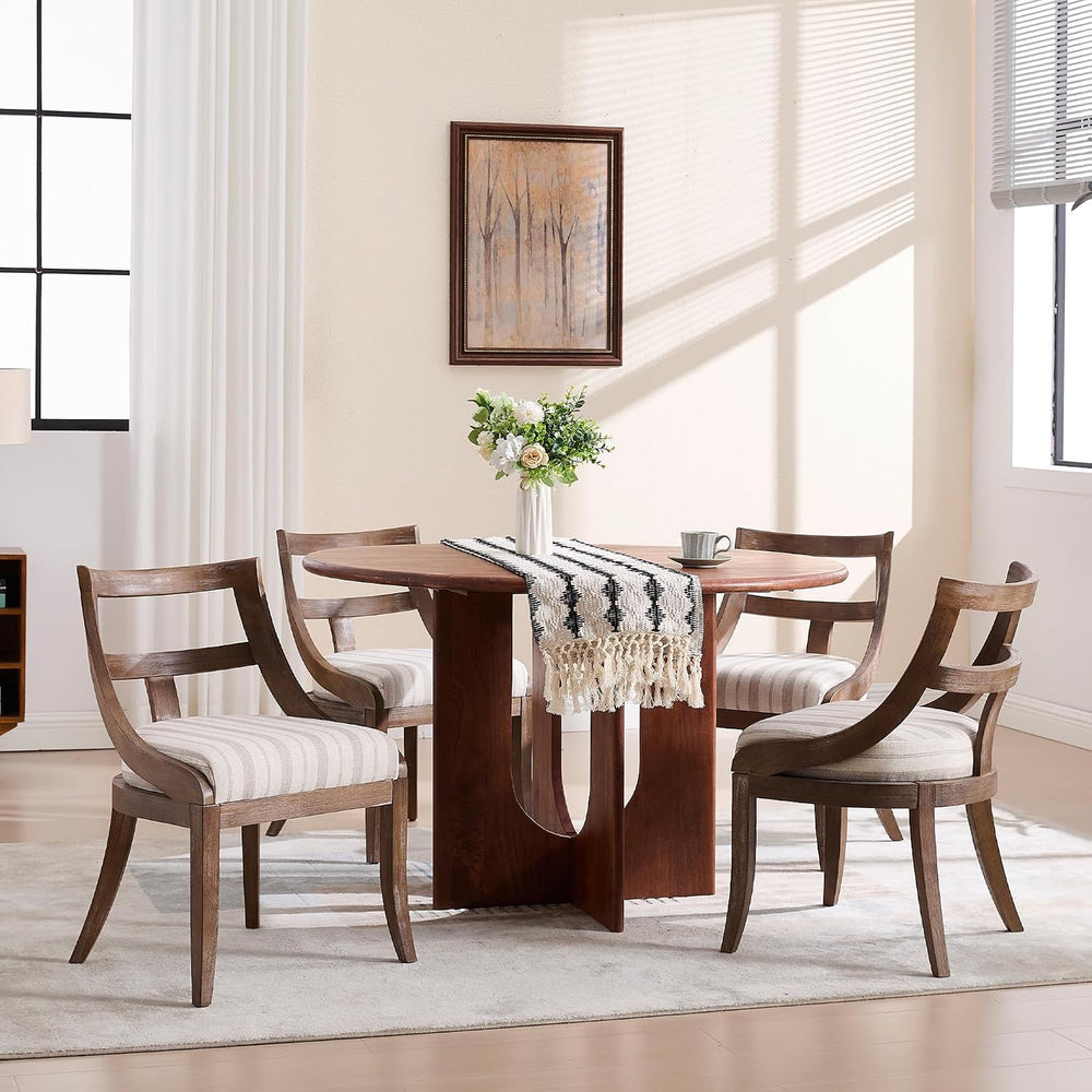 LZAREAL Modern Farmhouse Dining Chairs Set of 4 Mid Century Upholstered Dinin...