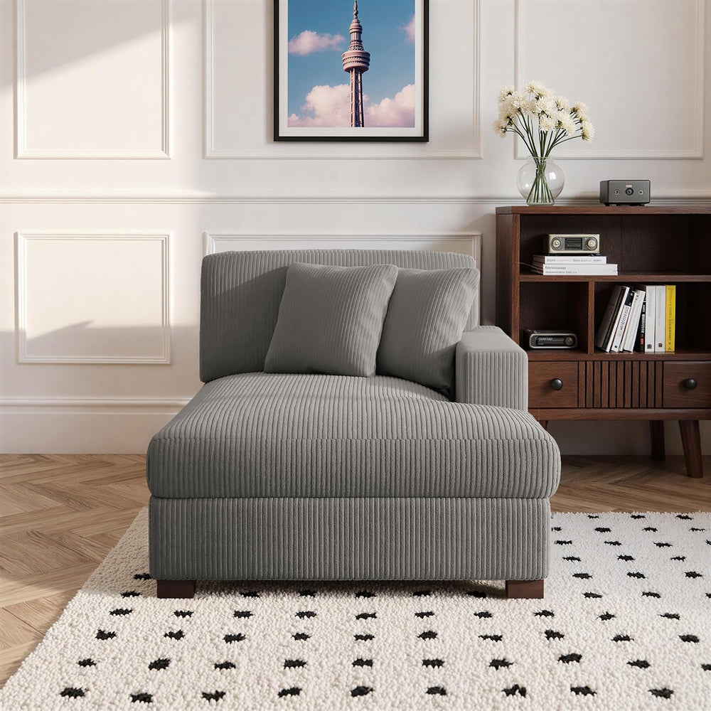 Chaise Lounge Chair Indoor, Oversized Upholstered Sofa Bed for Living Room, C...