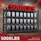 5000LBS Storage Shelves,60" W Garage Shelving Heavy Duty Metal Adjustable Garage Shelves, Shelving Units Industrial Shelving for Warehouse,60" W x 24" D x 70" H,Black
