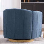 Swivel Barrel Chair Set of 2, 360 Degree Round Swivel Accent Chair for Living Room, Mid Century Modern Upholstered Accent Chair,Comfy Tufted Sofa Armchairs for Bedroom,Nursery,Chenille, Blue