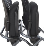 Office Star Deluxe Ventilated Plastic Wrap Around Back Folding Nesting Chair 2 Pack, Coal FreeFlex Fabric