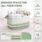 3 Pack Storage Basket for Shelves, Boho Cotton Rope Storage Bins with Heavy Tassel, Shelf Baskets Large Woven Baskets for Organizing, Cube Organizer Bins, Baby Laundry Basket for Clothes, Toys, Pets