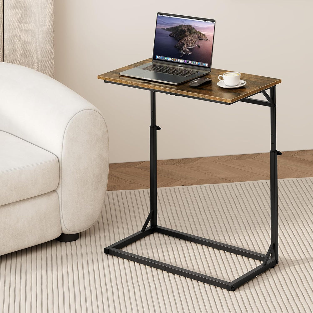 Vagusicc C Shaped End Table, Tall Side Table for Couch, C-Table End Table Adj...