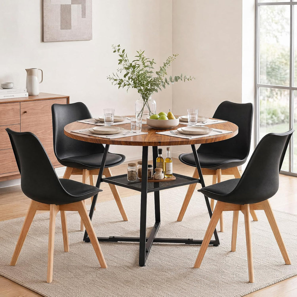 42in Round Dining Table Set for 4, Kitchen Table with Chairs | Circle Table, ...