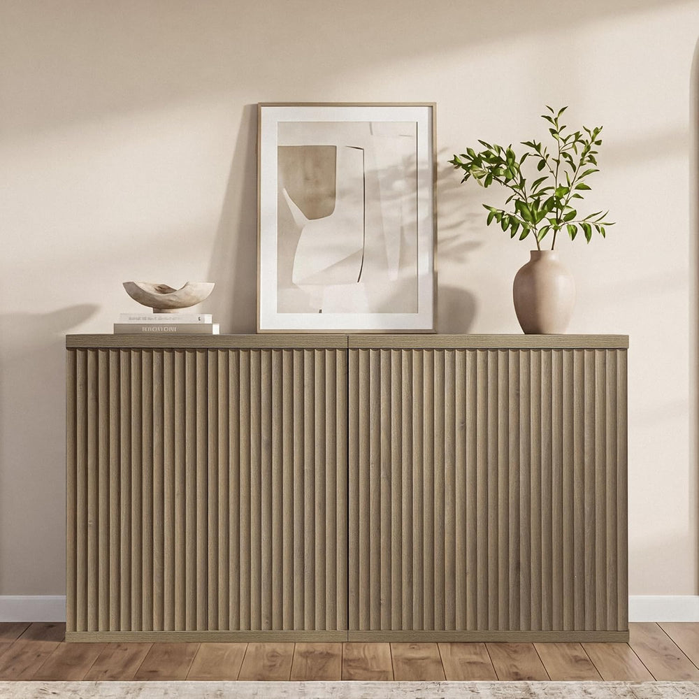 SICOTAS Buffet Cabinet with Storage Sideboard Cabinet with Doors & Shelve...