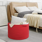 MEGASKET Extra Large Red Basket for Organizing, 22" X 22" X 14" Woven Cotton Rope Bins for Blankets, Baby Nursery Wicker Laundry Basket, Kids Dog Toy Storage Box, Big Red Living Room Decor Organizer