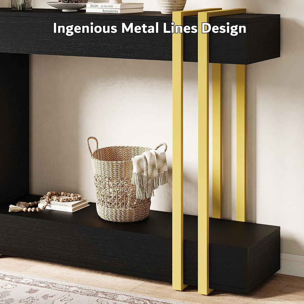 iPormis 42.5-Inch Console Table for Entryway, 2-Tier Sofa Table Behind Couch,...