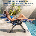 33 Inch XXL Oversized Zero Gravity Chair,Support 500LBS,Blue&White | Heavy Duty Zero Gravity Lounge Chair Outdoor, Indoor Recliner Chairs w/Removable Cushion, Footrest, Headrest & Cup Holder