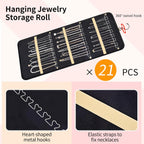 Bloss Hanging Jewelry Organizer-48 Pockets Dual-Sided Hanging Jewelry Organizers and Storage for Necklaces, Earrings Holder on Closet, Wall, Door, Christmas Gifts for Women,Blcak