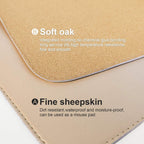 DAWNTREES Dual Sided Desk Mat,Leather Desk Pad,40"x16",Cork Desk Mat Protector,with PU Leather Valet Tray Organizer,Large Mouse Pad,Desk Writing Pad for Office and Home(Khaki)