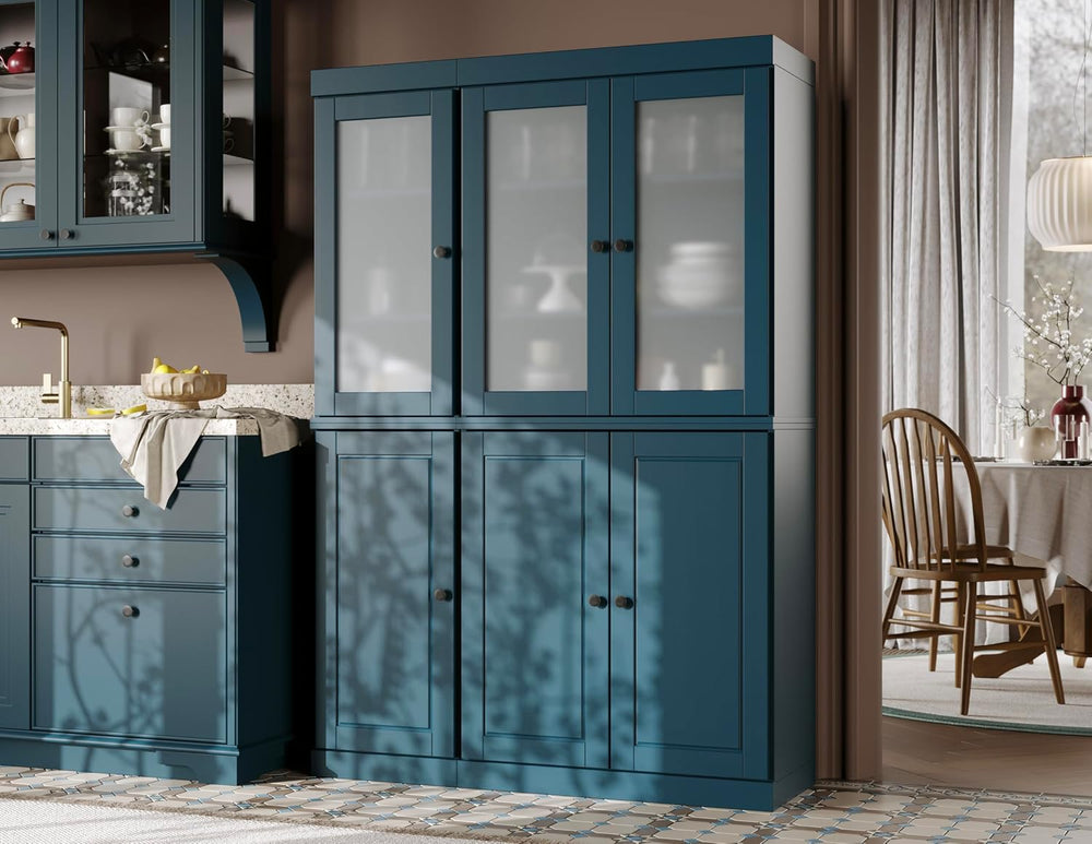 Palace Imports 100% Solid Wood 48.5"" Pantry China Cabinet with Rai...