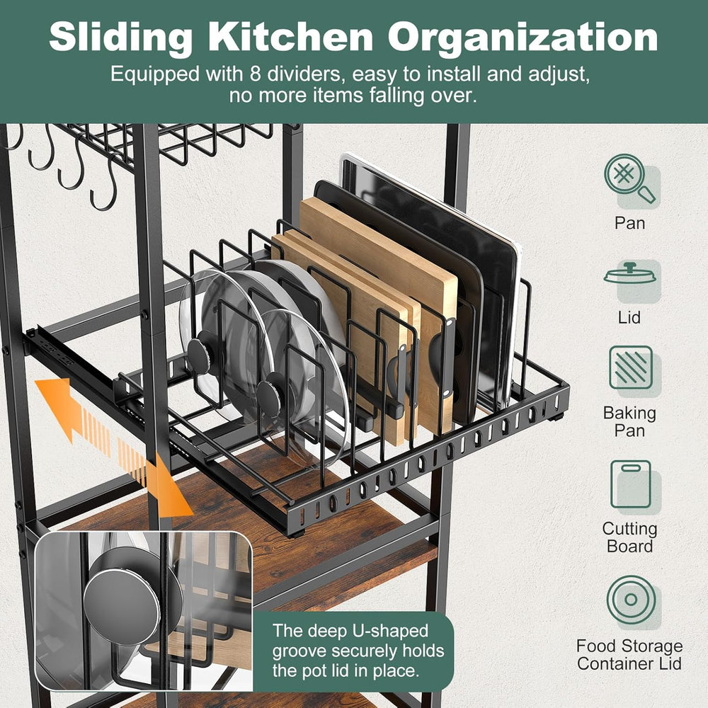 Housolution 5 Tier Kitchen Rolling Cart, Storage Cart with Metal Fruit Vegeta...