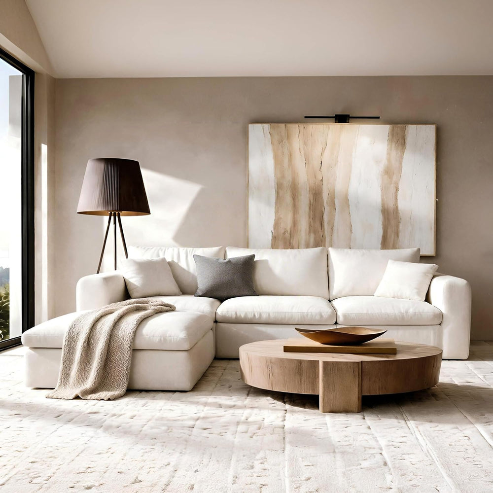 Modular Sectional Cloud Sofa, No Assembly Oversized Couch, Beige | Comfy Seat...