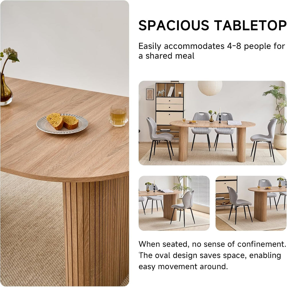 70.8" Modern Dining Table for 6 8 People Farmhouse Kitchen Dinner Table ...