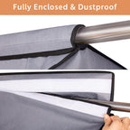 45'' Hanging Garment Bags for Closet Storage Sealed Completely Jackets Coats Suits Clothes Rack Cover for Wardrobe with Clear PVC Window and 3 Zippers Opening