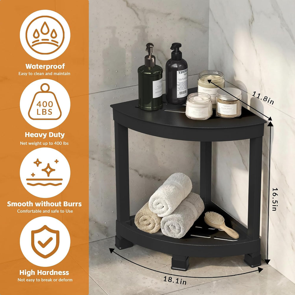 Corner Shower Stool for Inside Shower, Waterproof Shower Bench for Shaving Le...