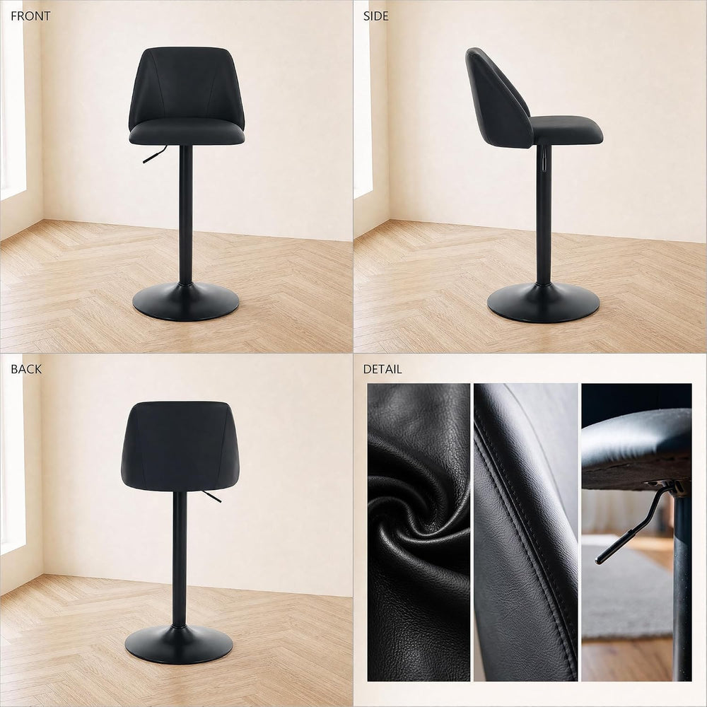 COLAMY MALOL 360° Swivel Bar Stool, Counter Height Chair with Silent Rotation...