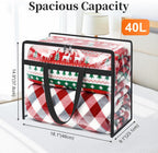 4 Pack Storage Bags, Clear Under Bed Storage and Closet Organizers Containers, 40L Foldable Moving & Packing Bags with Zippers for Comforter, Bedding, Duvet, Blanket & Toy Storage