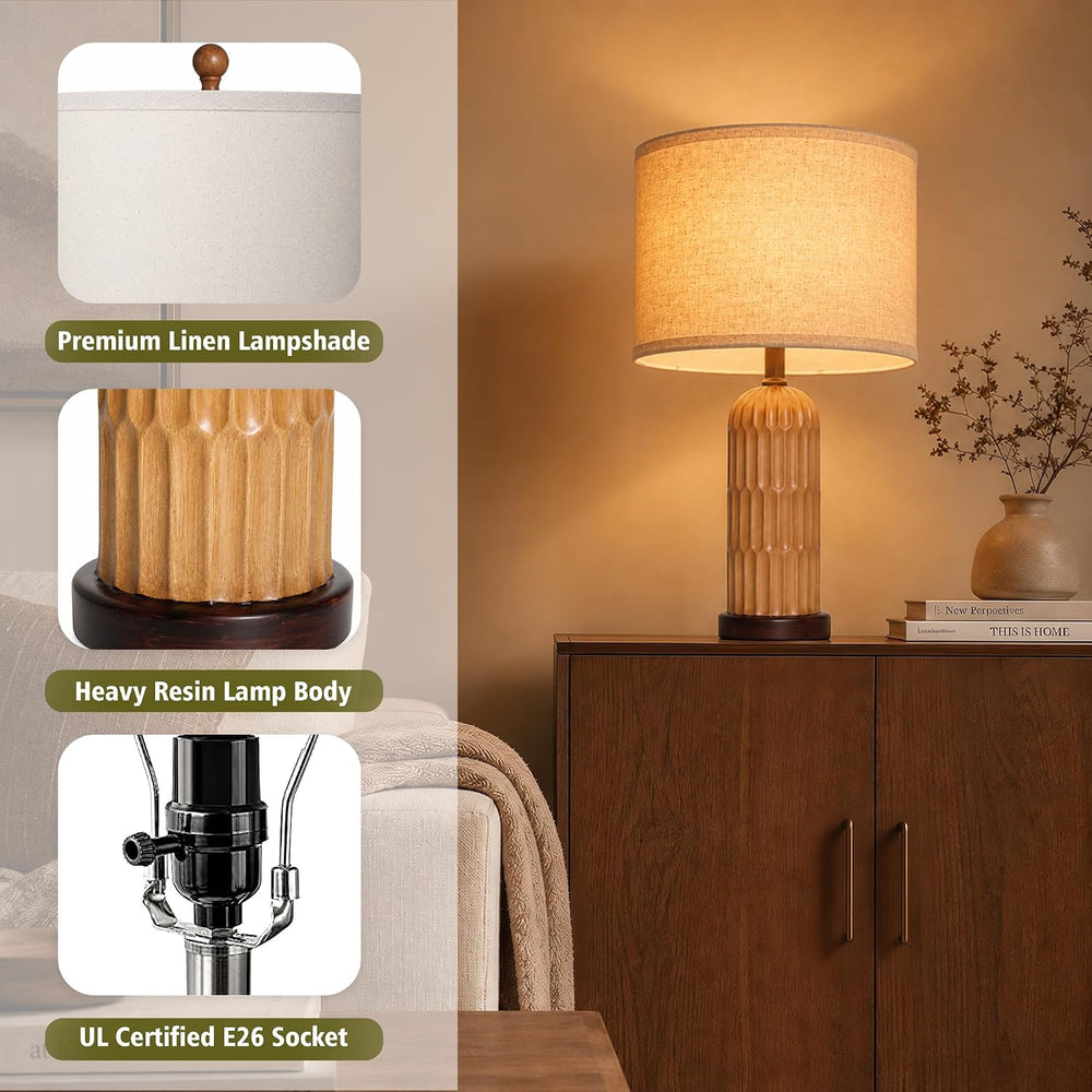 Table Lamps for Living Room Set of 2 Night Stand Bedside Lamps for Bed Room M...