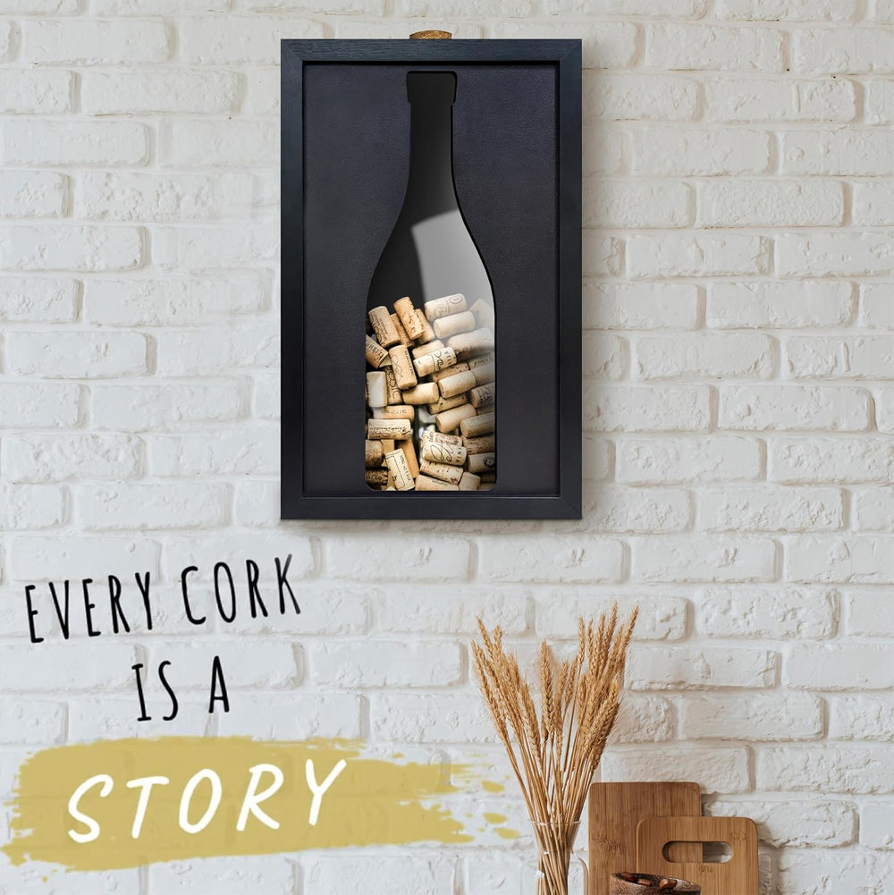 flinelife Wooden Wine Cork Holder, 13x8, Wine Cork Collector Shadow Box - Per...