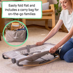 Ingenuity Keep Inmotion Automatic Baby Rocker Seat, with Remote Control for Vibration, Music & Volume Control, Premium Materials, 0-6M - Soulful Skies
