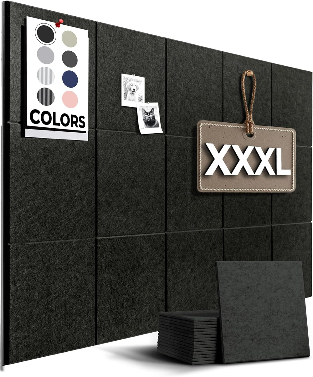 WALLHERO Vision Board - Large Cork Board for Walls 59" x 36", Black...