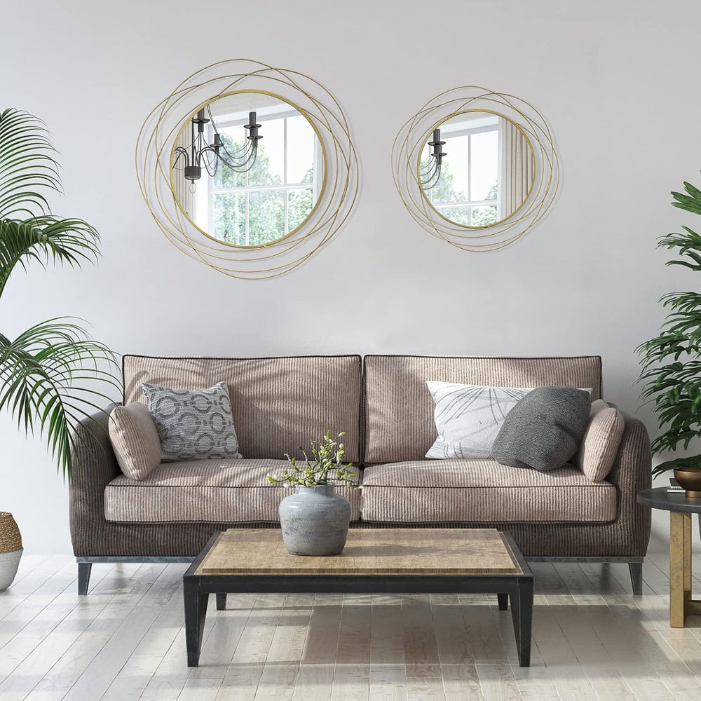 ironsmithn 26.8 Inch Round Gold Dressing Mirrors for Wall